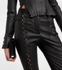 Hinge-seam leather pants