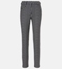 Houndstooth high-rise slim pants