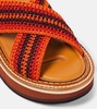 Faden leather-trimmed crochet sandals