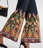 Printed cotton-blend flared pants