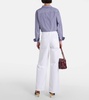 Megan cotton twill wide-leg pants