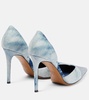 Tie-dye embellished denim pumps