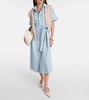 chambray midi shirt dress