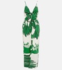 Printed cotton poplin maxi dress