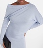 One-shoulder cashmere and silk midi dress