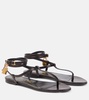 Padlock leather thong sandals