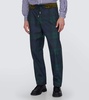 Tartan taffeta straight pants