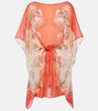 Printed silk kaftan