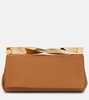 Twist leather clutch