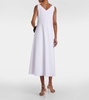 Linen-blend midi dress