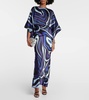 Marmo printed silk twill long dress