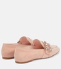 Mini Broche suede loafers