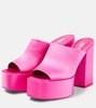 Sasha satin platform mules