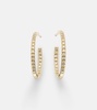 14kt gold hoop earrings with diamonds