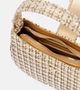 Embellished metallic looped tote bag