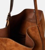 Belted suede tote bag