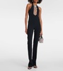 Embellished halterneck jumpsuit