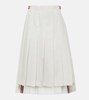 RWB Stripe pleated cotton midi skirt