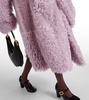 Oversized shearling wrap coat