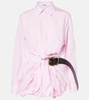 Belted cotton shirt