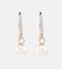 14kt gold drop earrings with diamonds and pearls