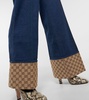 GG canvas-trimmed wide-leg jeans