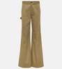 Quentin high-rise cotton flared pants