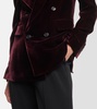 Double-breasted velvet blazer