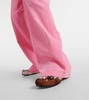 Face cotton corduroy wide-leg pants