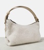 Faux shearling shoulder bag