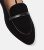 Bruni leather-trimmed suede loafers