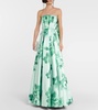 Merope strapless floral gown