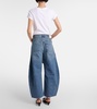 Horseshoe mid-rise wide-leg jeans