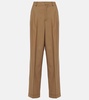 High-rise wool-blend wide-leg pants