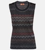 Zig Zag metallic knit tank top