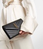 Cassandra quilted envelope leather wallet on chain