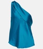 Lexy draped one-shoulder satin top