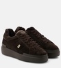 Hollywood shearling-trimmed suede sneakers