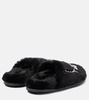 Embellished faux shearling slippers