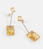 14kt gold earrings with citrine and diamonds