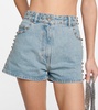 Stud-embellished high-rise jean shorts