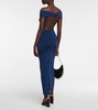 Off-shoulder wool-blend Lurex® gown