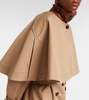 Caped cotton gabardine trench coat