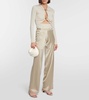 Silk satin straight pants