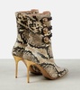 Alma snake-effect leather ankle boots