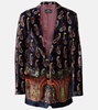 Paisley single-breasted velvet blazer