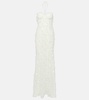 Bridal sequined halterneck tulle gown