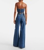 Cutout high-rise wide-leg jeans