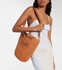 Slit Mini raffia tote bag