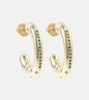 Peggy 14kt gold hoop earrings with emeralds 